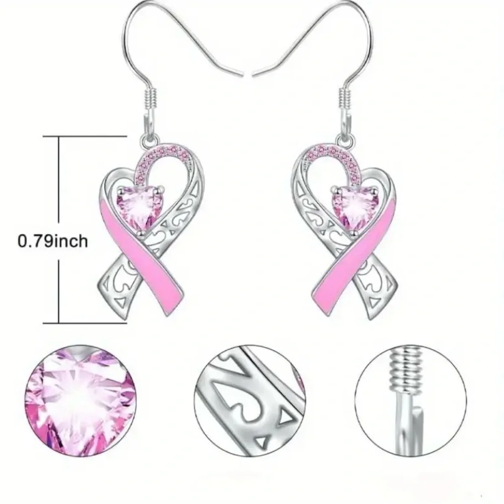 Breast Cancer Ribbon earrings